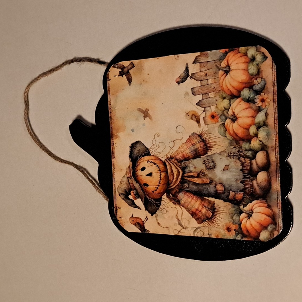 Whimsical Scarecrow Pumpkin Wall Art
